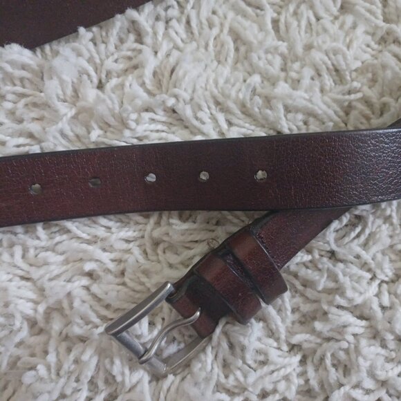 Vintage Structure Leather Belt Men 40 Brown Italian Leather USA Made - Picture 7 of 8
